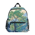 thumbnail image 1 of FORMRS School Backpack with Front Zippered Pocket 12" Student Travel Daypack, Beige Tree, 1 of 6