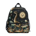 thumbnail image 1 of FORMRS School Backpack with Front Zippered Pocket 12" Student Travel Daypack, Black Dinosaur, 1 of 6