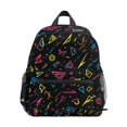 thumbnail image 1 of FORMRS School Backpack with Front Zippered Pocket 12" Student Travel Daypack, Black Neon Lightning, 1 of 6