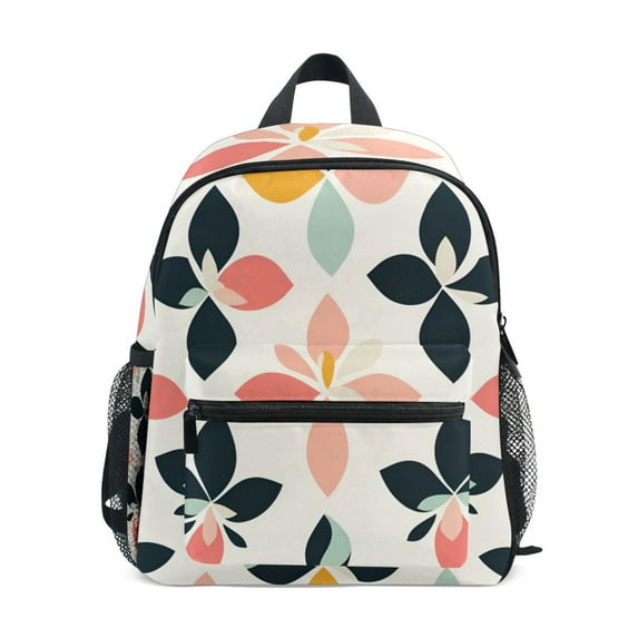 FORMRS School Backpack with Front Zippered Pocket 12" Student Travel Daypack, Black Retro Flower