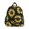 thumbnail image 1 of FORMRS School Backpack with Front Zippered Pocket 12" Student Travel Daypack, Black Sunflower Pattern, 1 of 6