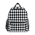 thumbnail image 1 of FORMRS School Backpack with Front Zippered Pocket 12" Elementary Student Travel Daypack, Black and White Geometric, 1 of 6