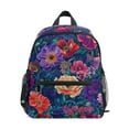 thumbnail image 1 of FORMRS School Backpack with Front Zippered Pocket 12" Student Travel Daypack, Blooming Flowers Pattern, 1 of 6