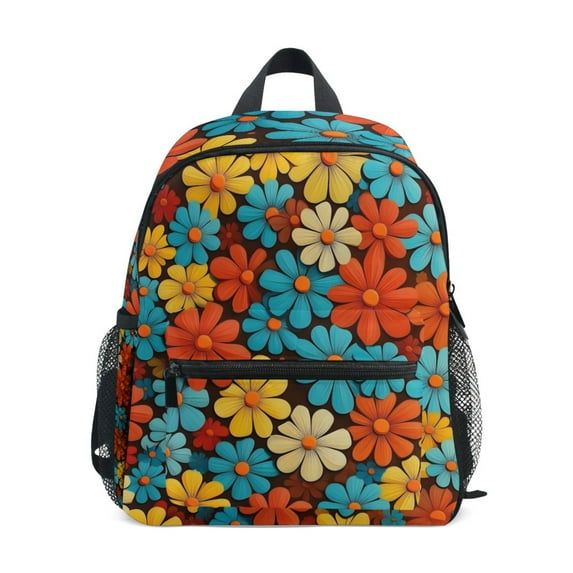 FORMRS School Backpack with Front Zippered Pocket 12" Student Travel Daypack, Blooming Flowers