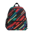 thumbnail image 1 of FORMRS School Backpack with Front Zippered Pocket 12" Student Travel Daypack, Blue Abstract Lines, 1 of 6
