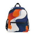 thumbnail image 1 of FORMRS School Backpack with Front Zippered Pocket 12" Student Travel Daypack, Blue Abstract Wavy, 1 of 6