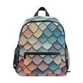 thumbnail image 1 of FORMRS School Backpack with Front Zippered Pocket 12" Student Travel Daypack, Blue Art Pattern, 1 of 6