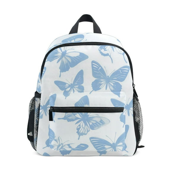 FORMRS School Backpack with Front Zippered Pocket 12" Student Travel Daypack, Blue Butterfly