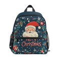 thumbnail image 1 of FORMRS School Backpack with Front Zippered Pocket 12" Student Travel Daypack, Blue Christmas Santa, 1 of 6