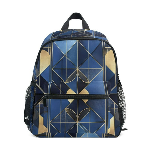 FORMRS School Backpack with Front Zippered Pocket 12" Student Travel Daypack, Blue Geometric Pattern