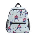 thumbnail image 1 of FORMRS School Backpack with Front Zippered Pocket 12" Student Travel Daypack, Blue Ice Hockey, 1 of 6