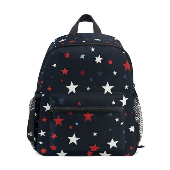 FORMRS School Backpack with Front Zippered Pocket 12" Student Travel Daypack, Blue Stars Pattern