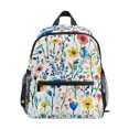 thumbnail image 1 of FORMRS School Backpack with Front Zippered Pocket 12" Student Travel Daypack, Blue Wildflower Pattern, 1 of 6