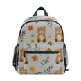 thumbnail image 1 of FORMRS School Backpack with Front Zippered Pocket 12" Elementary Student Travel Daypack, Brown Cartoon Bears, 1 of 6