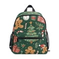 thumbnail image 1 of FORMRS School Backpack with Front Zippered Pocket 12" Student Travel Daypack, Brown Christmas Gingerbread, 1 of 6