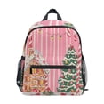 thumbnail image 1 of FORMRS School Backpack with Front Zippered Pocket 12" Student Travel Daypack, Brown Gingerbread House, 1 of 6