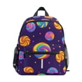thumbnail image 1 of FORMRS Kids School Backpack with Front Zippered Pocket 12" Student Travel Daypack, Candy Carnival, 1 of 6