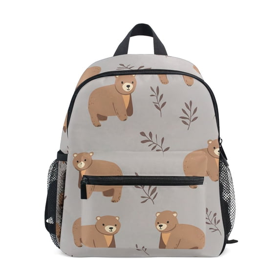 FORMRS Kids School Backpack with Front Zippered Pocket 12" Student Travel Daypack, Cartoon Bear