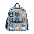 thumbnail image 1 of FORMRS School Backpack with Front Zippered Pocket 12" Student Travel Daypack, Cartoon Cute Cat, 1 of 6