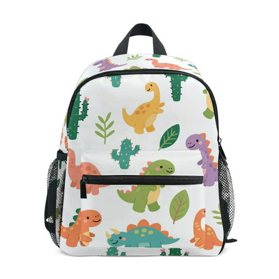 FORMRS School Backpack with Front Zippered Pocket 12" Student Travel Daypack, Cartoon Dinosaur Pattern
