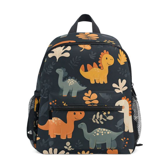 FORMRS School Backpack with Front Zippered Pocket 12" Student Travel Daypack, Cartoon Dinosaur