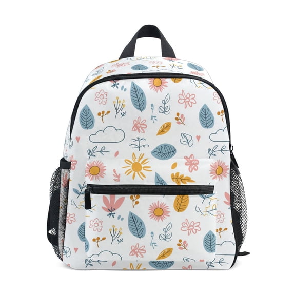 FORMRS Kids School Backpack with Front Zippered Pocket 12" Student Travel Daypack, Cartoon Doodles