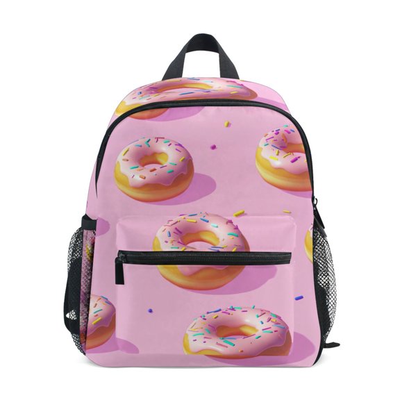 FORMRS School Backpack with Front Zippered Pocket 12" Student Travel Daypack, Cartoon Doughnuts