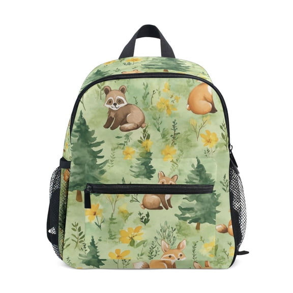 FORMRS School Backpack with Front Zippered Pocket 12" Student Travel Daypack, Cartoon Forest Animals