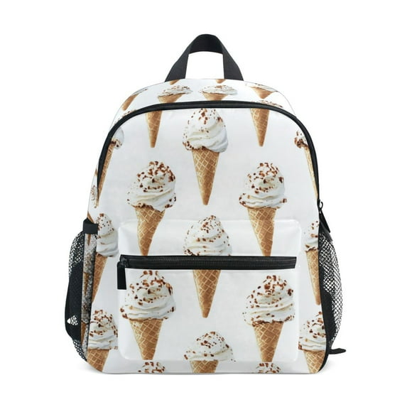 FORMRS School Backpack with Front Zippered Pocket 12" Student Travel Daypack, Cartoon Ice Cream Pattern