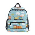 thumbnail image 1 of FORMRS School Backpack with Front Zippered Pocket 12" Elementary Student Travel Daypack, Cartoon Train Pattern, 1 of 6