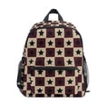 thumbnail image 1 of FORMRS School Backpack with Front Zippered Pocket 12" Elementary Student Travel Daypack, Checkered Stars Pattern, 1 of 6