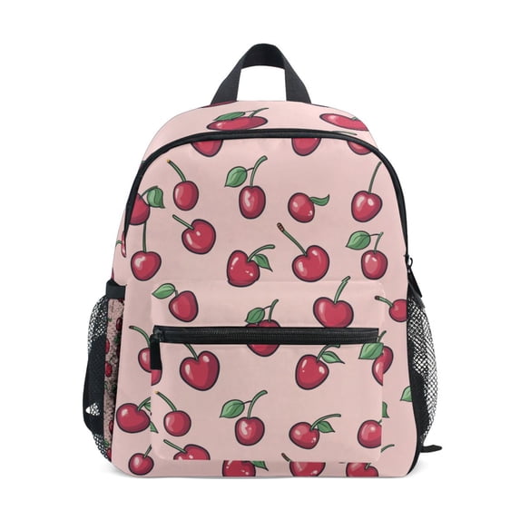 FORMRS School Backpack with Front Zippered Pocket 12" Student Travel Daypack, Cherries Pattern