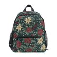 thumbnail image 1 of FORMRS School Backpack with Front Zippered Pocket 12" Student Travel Daypack, Christmas Holly Leaves, 1 of 6