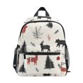 thumbnail image 1 of FORMRS School Backpack with Front Zippered Pocket 12" Student Travel Daypack, Christmas Plaid Deer, 1 of 6