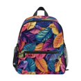 thumbnail image 1 of FORMRS School Backpack with Front Zippered Pocket 12" Student Travel Daypack, Colorful Art Leaves Pattern, 1 of 6