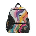 thumbnail image 1 of FORMRS School Backpack with Front Zippered Pocket 12" Student Travel Daypack, Colorful Black, 1 of 6