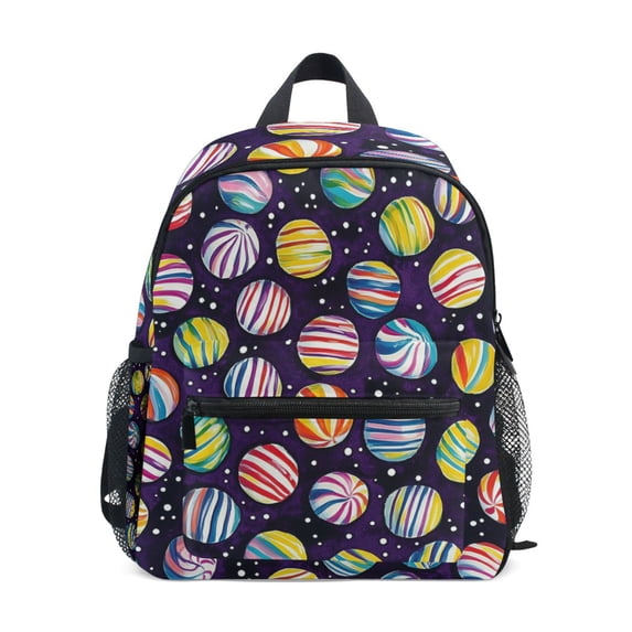 FORMRS Kids School Backpack with Front Zippered Pocket 12" Student Travel Daypack, Colorful Candies