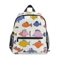 thumbnail image 1 of FORMRS School Backpack with Front Zippered Pocket 12" Student Travel Daypack, Colorful Cartoon Fish Pattern, 1 of 6