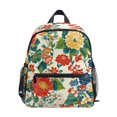 thumbnail image 1 of FORMRS School Backpack with Front Zippered Pocket 12" Student Travel Daypack, Colorful Flowers Pattern, 1 of 6