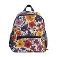 thumbnail image 1 of FORMRS School Backpack with Front Zippered Pocket 12" Student Travel Daypack, Colorful Flowers Pattern, 1 of 6