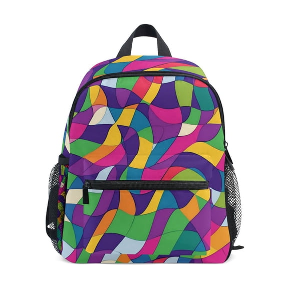 FORMRS School Backpack with Front Zippered Pocket 12" Student Travel Daypack, Colorful Plaid