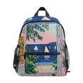 thumbnail image 1 of FORMRS School Backpack with Front Zippered Pocket 12" Student Travel Daypack, Colorful Seaside, 1 of 6