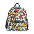 thumbnail image 1 of FORMRS School Backpack with Front Zippered Pocket 12" Student Travel Daypack, Colorful Stars, 1 of 6