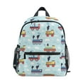 thumbnail image 1 of FORMRS School Backpack with Front Zippered Pocket 12" Student Travel Daypack, Colorful Trains, 1 of 6