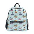 thumbnail image 1 of FORMRS Kids School Backpack with Front Zippered Pocket 12" Student Travel Daypack, Colorful Trains, 1 of 6