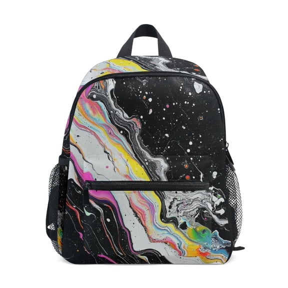 FORMRS School Backpack with Front Zippered Pocket 12" Student Travel Daypack, Colorful White
