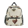 thumbnail image 1 of FORMRS School Backpack with Front Zippered Pocket 12" Student Travel Daypack, Cowboy Pattern, 1 of 6