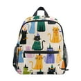 thumbnail image 1 of FORMRS School Backpack with Front Zippered Pocket 12" Elementary Student Travel Daypack, Cute Cartoon Cat Pattern, 1 of 6