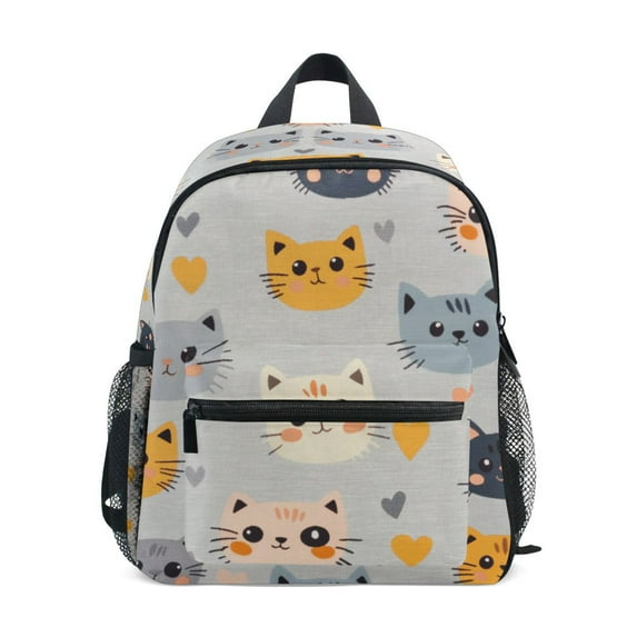 FORMRS School Backpack with Front Zippered Pocket 12" Student Travel Daypack, Cute Cartoon Cat