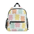 thumbnail image 1 of FORMRS School Backpack with Front Zippered Pocket 12" Elementary Student Travel Daypack, Cute Gummy Bears Pattern, 1 of 6